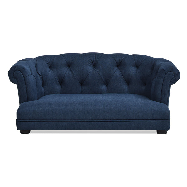 English Elm Jennifer Taylor Home - Kiki Chesterfield Dog Sofa Bed with Tufted Rolled Back, Plush Dual Foam Comfort, Durable Velvet (37") Blue B2719P238246