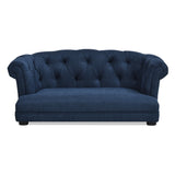 English Elm Kiki 36.5" Chesterfield Dog Sofa Bed, Medium, Pacific Blue Stain Resistant High Performance Polyester