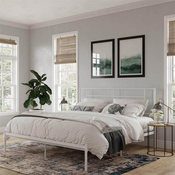 English Elm Praxis Metal Platform Bed Minimalist Steel Frame with Under Bed Storage Space B2733P444612