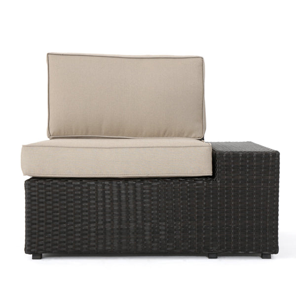 English Elm Santa Cruz Outdoor Pe Wicker Arm Chair Set with Weather Resistant Iron Frame 52974.00IRN