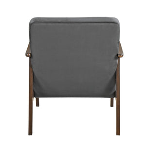 English Elm Vandie Velvet Club Chair Mid-century Modern Rubberwood Frame with Tapered Walnut Legs B056P417044