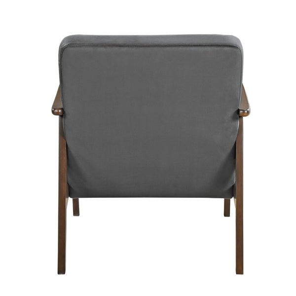English Elm Vandie Velvet Club Chair Mid-century Modern Rubberwood Frame with Tapered Walnut Legs B056P417044