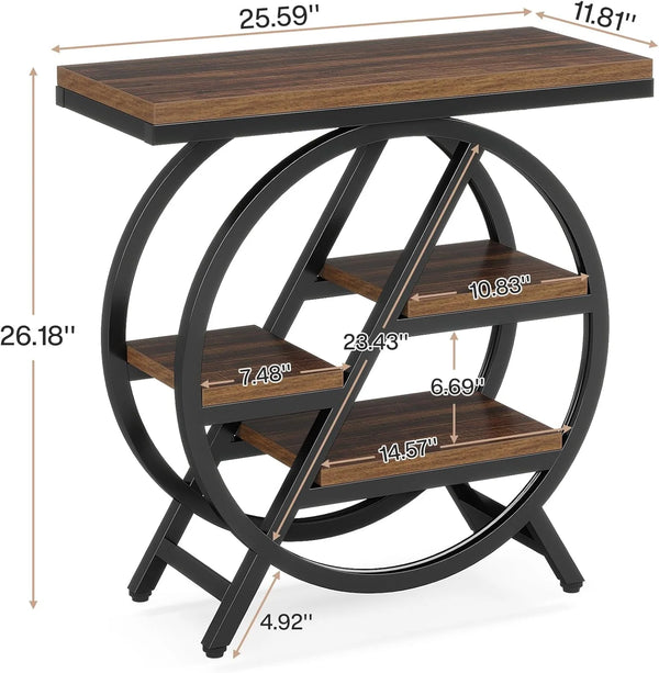 English Elm Bedside 4 Tier Open Shelf Table Matte Black Steel Frame Industrial Rustic Gray Top T3971P451127