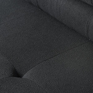 English Elm Urban Modern Modular Sofa Teddy Fleece Capitonné Design High Modularity Plush Comfort Corner Ready for Cozy Living Spaces Black B341S00037