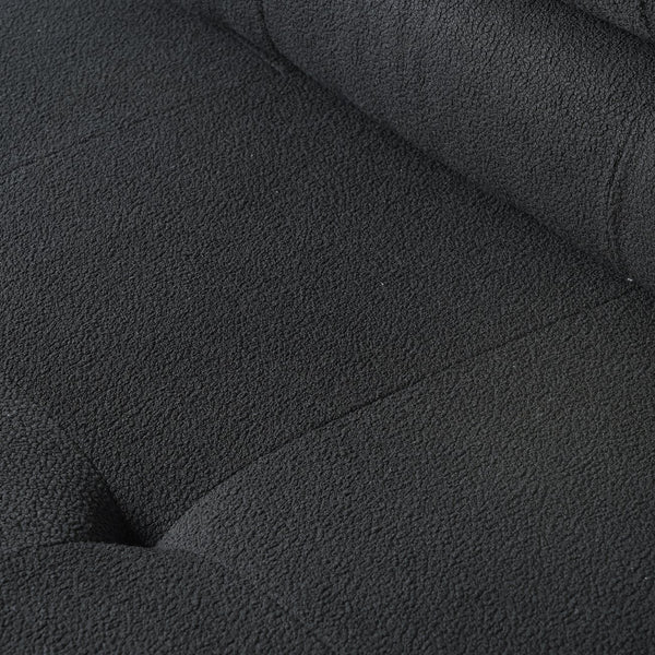 English Elm Urban Modern Modular Sofa Teddy Fleece Capitonné Design High Modularity Plush Comfort Corner Ready for Cozy Living Spaces Black B341S00037