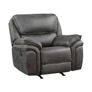 English Elm Plush Microfiber 3 Piece Reclining Sofa Set with Console Storage for Family Rooms Gray B011S01292