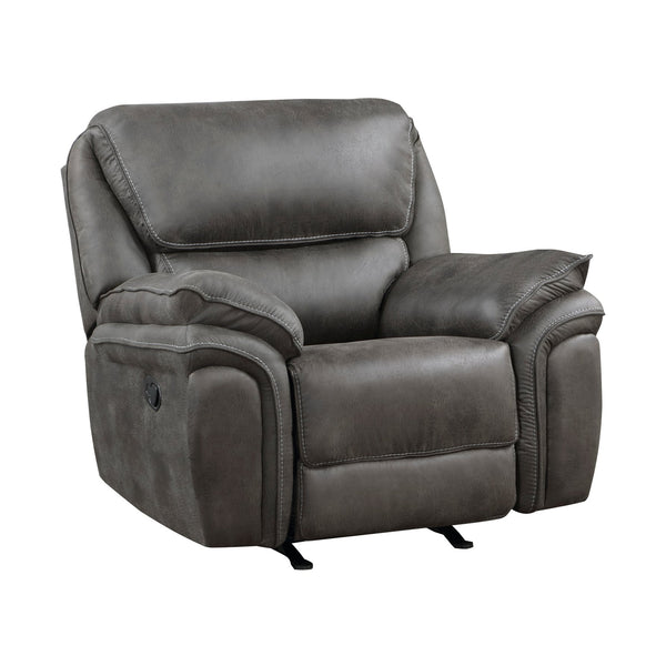 English Elm Plush Microfiber 3 Piece Reclining Sofa Set with Console Storage for Family Rooms Gray B011S01292