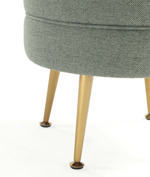 English Elm Bailey Upholstered Accent Ottoman: Sage Green Comfort With Gold Legs For Modern Living Spaces B365P397865