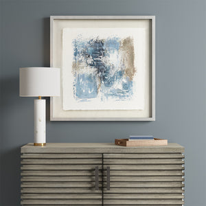 JLA Home Madison Park - Hand Painted Madison Park Abstract Framed Art on Rice Paper & Linen, Silver Frame, 28x34, Gallery-Ready Elegance MP95G-0307