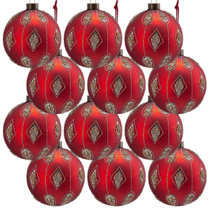 English Elm D3" Elegant Glass Christmas Ball Ornaments Set Of 12 - Perfect Holiday Decor For Trees & Events W2078P247873