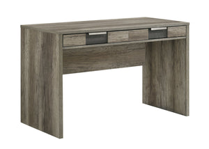 English Elm 1pc Modern Rustic Desk with Dual Drawers, Spacious 47.9"W Workstation, Textured Finish & Metal Handles Brown,Gray 25.7 L x 51.1 W x 10.8 H B011P378477
