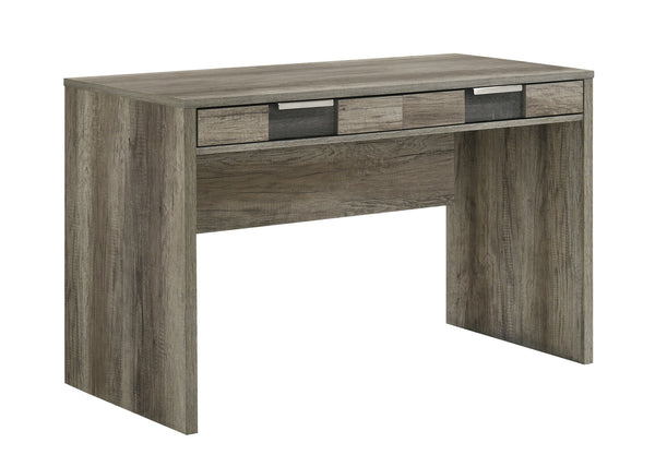 English Elm 1pc Modern Rustic Desk with Dual Drawers, Spacious 47.9"W Workstation, Textured Finish & Metal Handles Brown,Gray 25.7 L x 51.1 W x 10.8 H B011P378477