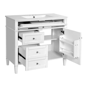 English Elm 36'' Modern Bathroom Vanity With Ceramic Sink, Soft-Close Drawers, Ample Storage & Elegant Design N710P230246K