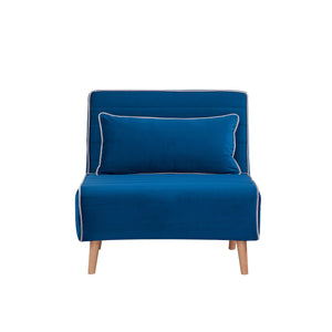 English Elm Canon Foldable Velvet Sectional Sofa Bed - Space-Saving, Quick-Convert To Twin Beds, 3-Position Comfort W3391S00012