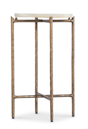 Hooker Furniture Melange Je Suis Petit Spot Table With Onyx Top & Textured Gold Frame — Compact Luxe Accent Piece 628-50746-00