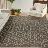 Nourison Horizon Indoor/Outdoor HOZ01 Machine Made Power-loomed Borderless Design Indoor/Outdoor Modern Outdoor Rug Charcoal, Charcoal 88% Polypropylene,12% Polyester 841491126288