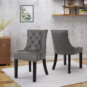 English Elm Christopher Knight Home® - Cheney Dining Chair Set Of 2 - Stylish Slate Microfiber For Modern Comfort & Timeless Elegance 54181.00MFSLAT