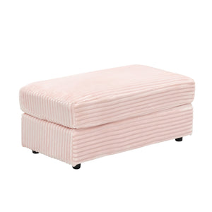 English Elm 39-inch Corduroy Accent Chair with Ottoman and Cup Holder for Bedroom or Office Pink W1658P202907