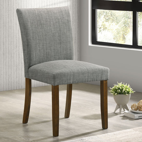 English Elm Conifer Upholstered Dining Side Chair Set of 2 with Curved Back and Squared Legs for Everyday Comfort Grey B062P375408