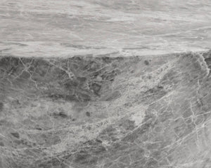 Sunpan Astley Round Concrete End Table – Bold Tapered Design for Indoor & Covered Outdoor Spaces Marble Look Grey