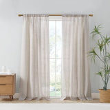 Madison Park Kyler Casual Linen Blend Light Filtering Curtain Panel Pair MP40-7985 Natural