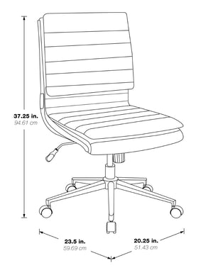 OSP Home Furnishings Armless Mid-back Faux Leather Office Chair with Lumbar Support and Chrome Base Espresso SPX23592C-U1