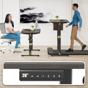 English Elm Stary Electric Adjustable Standing Desk With Walnut Splice Board For Ergonomic Home Office Setup T3623P339391-GIGA