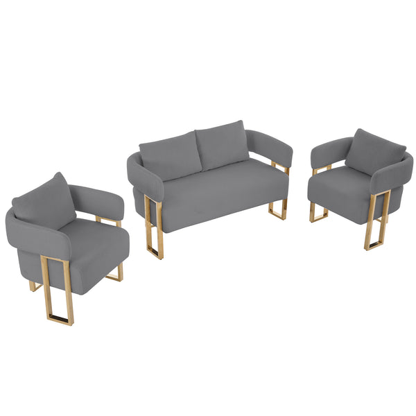 English Elm Ts Velvet Accent Chair with Gold Metal Legs Glam Art Deco Style for Living Room W2311S00007