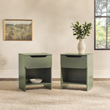 Simple Modern 1-Drawer Nightstand - Set of 2 Green DOMB4CGRC-2PK Walker Edison