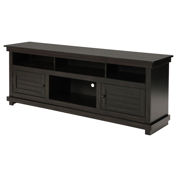 English Elm Castleton 70 Inch Farmhouse Media Console Pine Wood with Six Storage Compartments B062P451647