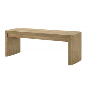 English Elm 51 Inch Oak Veneer Dining Bench with Solid Wood Panel Legs, Spacious 50.5" Seat, Light Brown Finish B011P373690