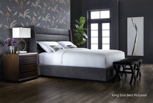 Sunpan EMMIT Bed - Queen - Contemporary Upholstered Design with Channel Tufting for Modern Comfort Quarry 102557V