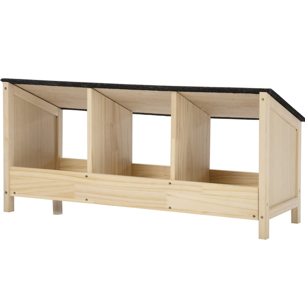 English Elm Chicken Nesting Box with Asphalt Roof Three Compartments Solid Pine Backyard Coop W2181P363545