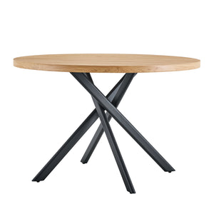 English Elm Round Foldable Mdf Dining Table with Radial Legs for Small Space Bistro Interiors Oak W3493P462093