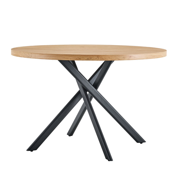 English Elm Round Foldable Mdf Dining Table with Radial Legs for Small Space Bistro Interiors Oak W3493P462093