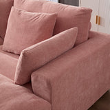 English Elm 89.76 Inch Double Sleeper Sofa Cloud Couch Soft Fluffy Fabric Upholstery With Square Armrests,Comfor Daybed With Over Wide Sofa Bed,Modern Beanbag For Living Room Apartment,Pink