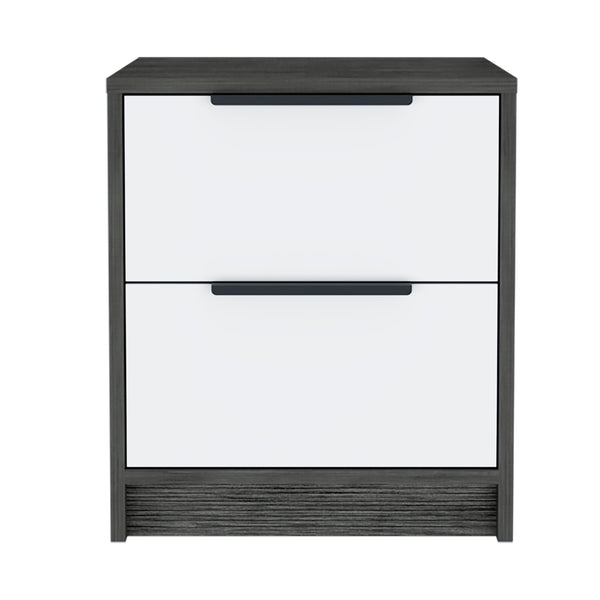English Elm Washington Two Drawer Nightstand with Open Shelf Modern Two Tone Bedroom Storage B128P148988