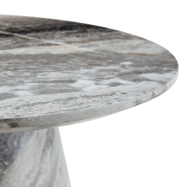 English Elm Grey Wood Grain Round Coffee Table Low Profile Mdf Living Room Accent Piece W2920P404129