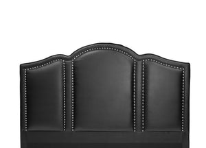 English Elm FULL Faux Leather Full Bed in Black with Solid Wood Frame, Headboard 49" H, Sleek Modern Design B089S00132