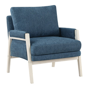 OSP Home Furnishings Kade Wood Frame Armchair Navy