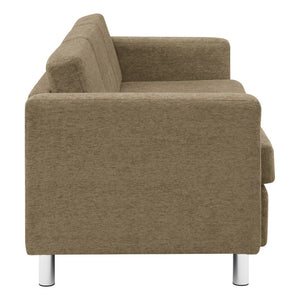 OSP Home Furnishings Pacific Modern 3-seater Sofa with Chrome Legs and Performance Fabric for Contemporary Living Taupe PAC53-S125