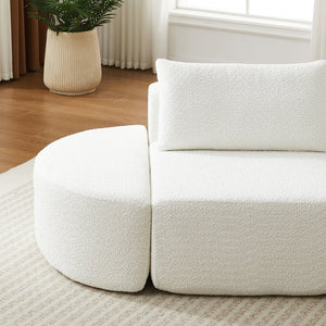 English Elm 106.3-inch Chenille Modular Sectional with Curved Ottomans for Modern Living Spaces W3505P383963