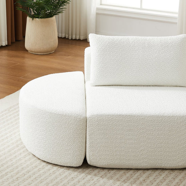 English Elm 106.3-inch Chenille Modular Sectional with Curved Ottomans for Modern Living Spaces W3505P383963