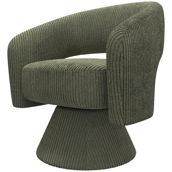 English Elm Swivel Barrel Chair Corduroy Upholstered with 360 Rotation for Living Room Reading W2225P485570