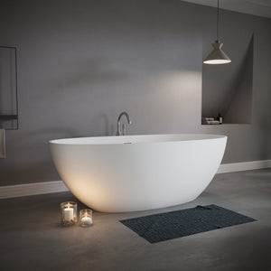 English Elm 65'' Stone Resin Freestanding Soaking Tub Spa Grade Matte Finish Ergonomic Bath T5287P418034