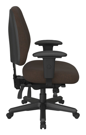 OSP Home Furnishings Ergonomics Chair Adjustable Lumbar Support Home Office Seat with Greenguard Certified Foam Cocoa 43808-K011