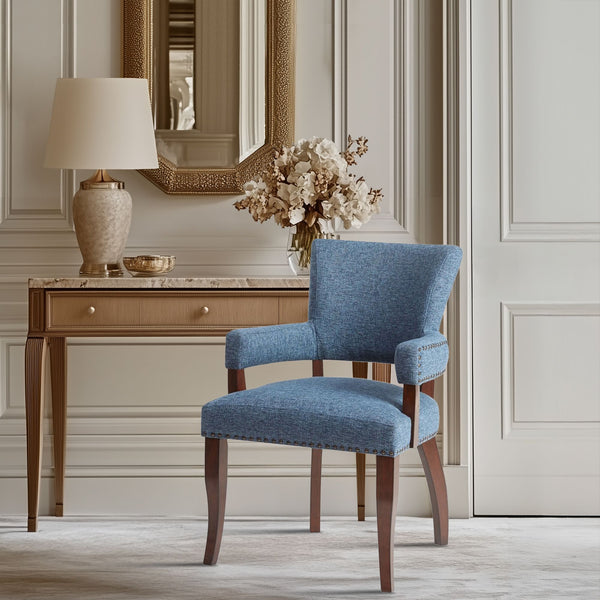JLA Home Madison Park - Arm Dining Chair with Tailored Upholstery & Nailhead Trim, Padded Arms, Hardwood Frame for Elegant Dining MP100-0042