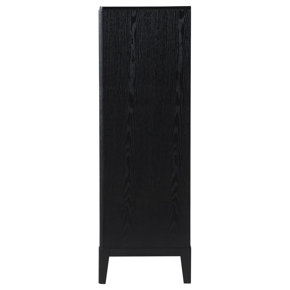English Elm Mason Black 5-Drawer Chest – Stylish Storage Solution With Fluted Accents For Modern Bedrooms B062P354069