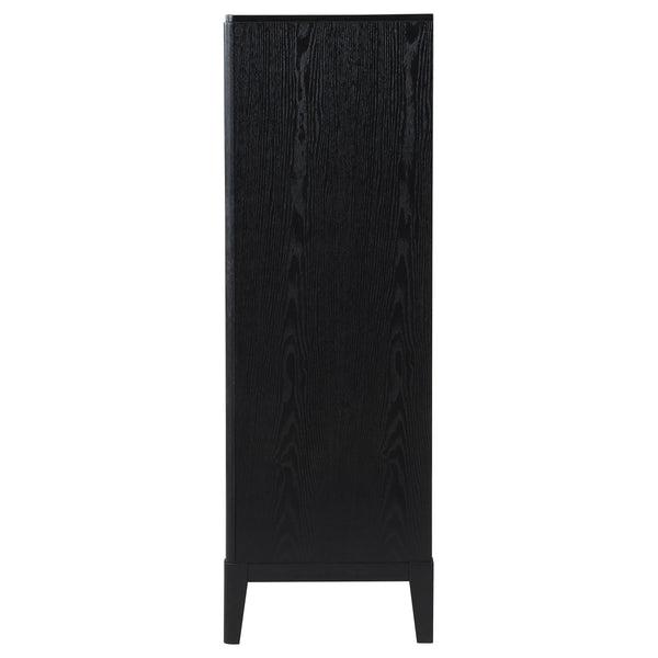 English Elm Mason Black 5-Drawer Chest – Stylish Storage Solution With Fluted Accents For Modern Bedrooms B062P354069