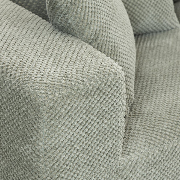 English Elm Modular Low Profile Sectional Sofa Plush Chenille Upholstery for Cozy Living Rooms Light Green W3326S00032